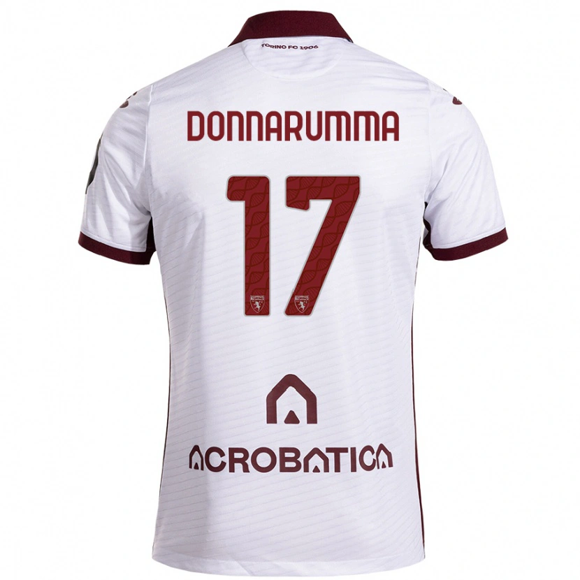 Danxen Mann Antonio Donnarumma #17 Hvit Rødbrun Bortetrøye Drakt Trøye 2024/25 Skjorter T-Skjorte