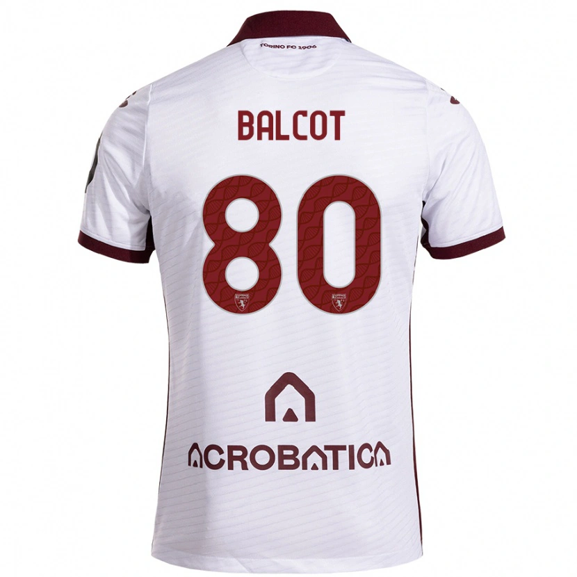 Danxen Mann Côme Bianay Balcot #80 Hvit Rødbrun Bortetrøye Drakt Trøye 2024/25 Skjorter T-Skjorte