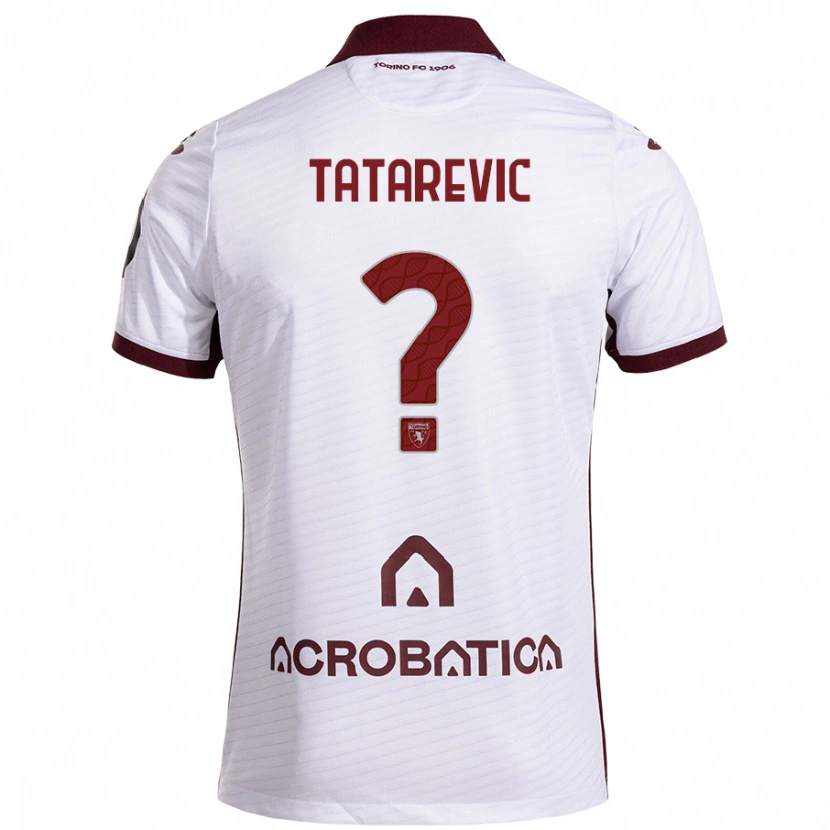 Danxen Mann Dino Tatarevic #0 Hvit Rødbrun Bortetrøye Drakt Trøye 2024/25 Skjorter T-Skjorte