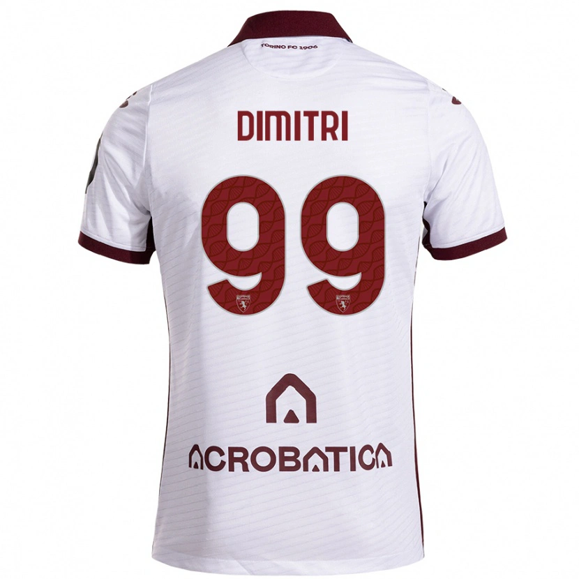 Danxen Mann Matteo Dimitri #99 Hvit Rødbrun Bortetrøye Drakt Trøye 2024/25 Skjorter T-Skjorte
