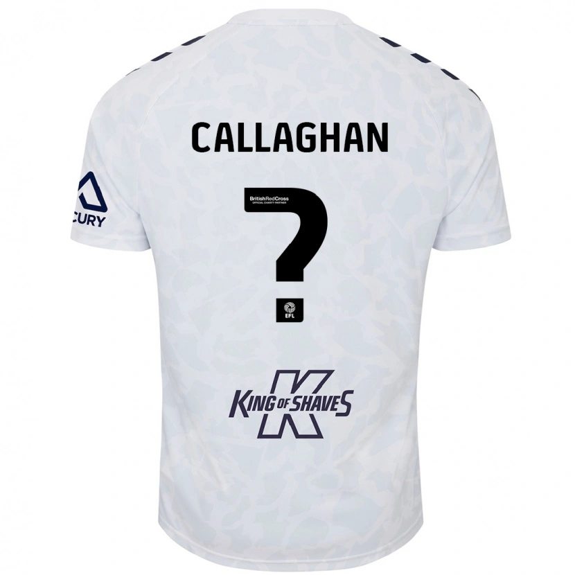 Danxen Mann Charlie Callaghan #0 Hvit Bortetrøye Drakt Trøye 2024/25 Skjorter T-Skjorte