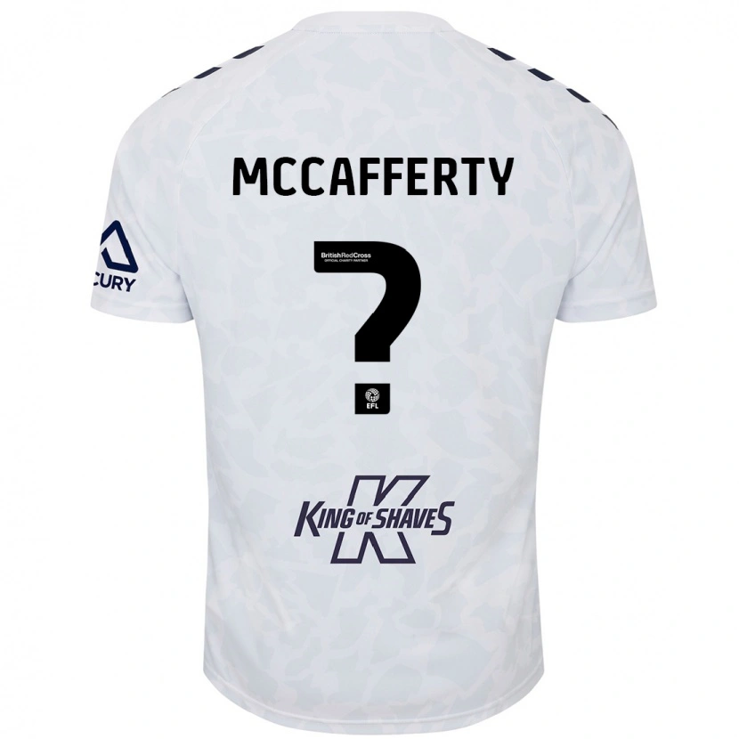 Danxen Mann Lewys Mccafferty #0 Hvit Bortetrøye Drakt Trøye 2024/25 Skjorter T-Skjorte