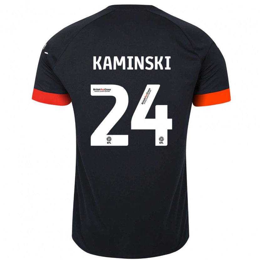 Danxen Mann Thomas Kaminski #24 Svart Oransje Bortetrøye Drakt Trøye 2024/25 Skjorter T-Skjorte