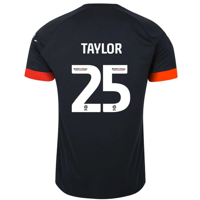 Danxen Mann Joe Taylor #25 Svart Oransje Bortetrøye Drakt Trøye 2024/25 Skjorter T-Skjorte