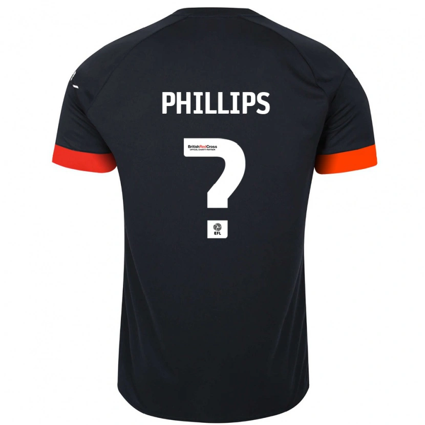 Danxen Mann Josh Phillips #0 Svart Oransje Bortetrøye Drakt Trøye 2024/25 Skjorter T-Skjorte