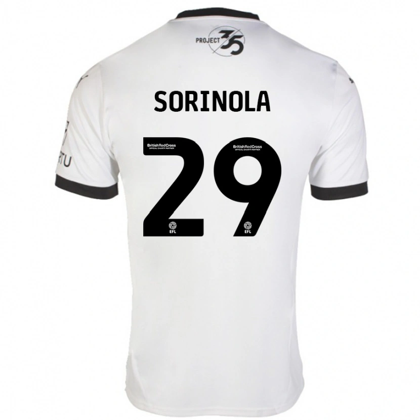 Danxen Mann Matthew Sorinola #29 Hvit Svart Bortetrøye Drakt Trøye 2024/25 Skjorter T-Skjorte