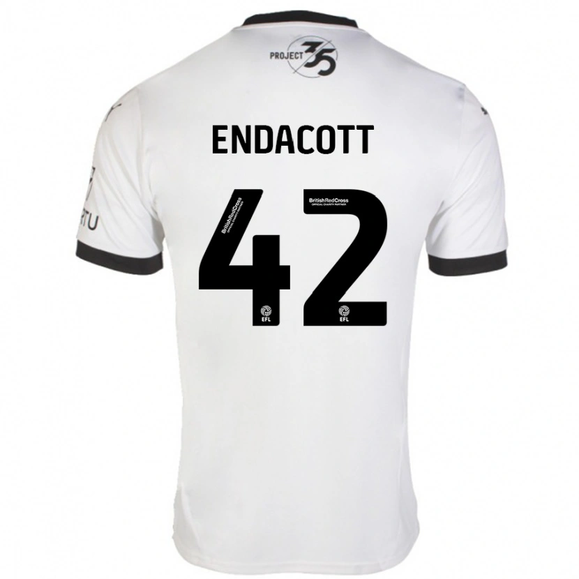 Danxen Mann Jack Endacott #42 Hvit Svart Bortetrøye Drakt Trøye 2024/25 Skjorter T-Skjorte