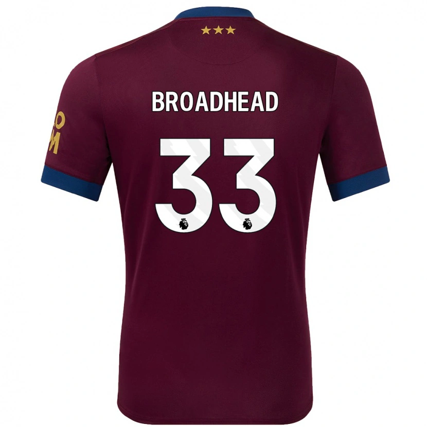 Danxen Mann Nathan Broadhead #33 Brun Bortetrøye Drakt Trøye 2024/25 Skjorter T-Skjorte