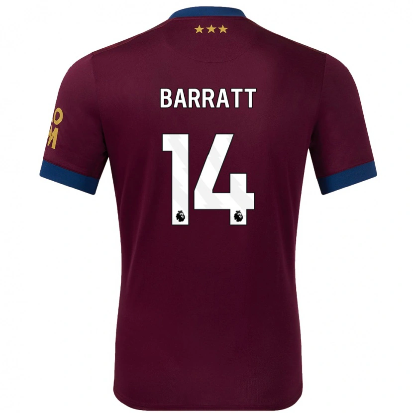 Danxen Mann Zoe Barratt #14 Brun Bortetrøye Drakt Trøye 2024/25 Skjorter T-Skjorte