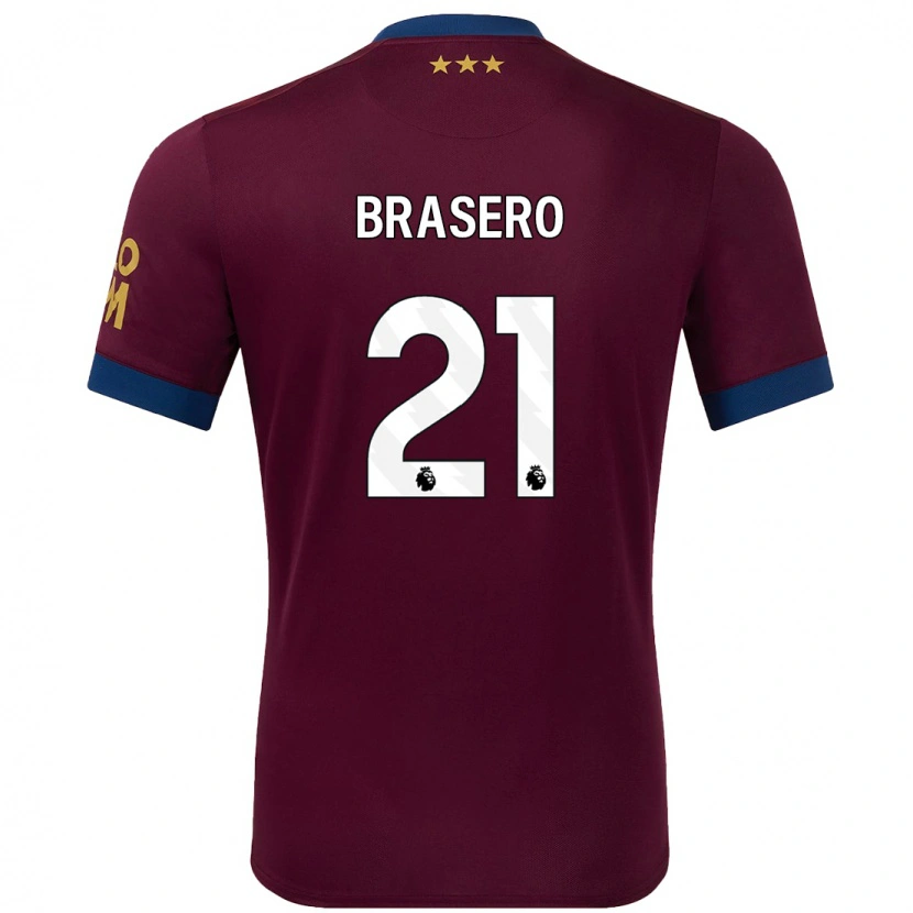 Danxen Mann Sarah Brasero-Carreira #21 Brun Bortetrøye Drakt Trøye 2024/25 Skjorter T-Skjorte