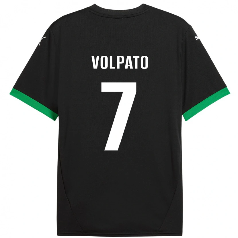Danxen Dame Cristian Volpato #7 Svart Mørkegrønn Hjemmetrøye Drakt Trøye 2024/25 Skjorter T-Skjorte