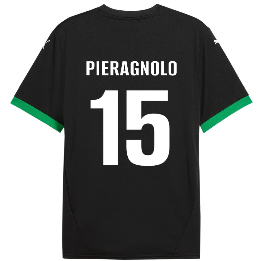 Danxen Dame Edoardo Pieragnolo #15 Svart Mørkegrønn Hjemmetrøye Drakt Trøye 2024/25 Skjorter T-Skjorte