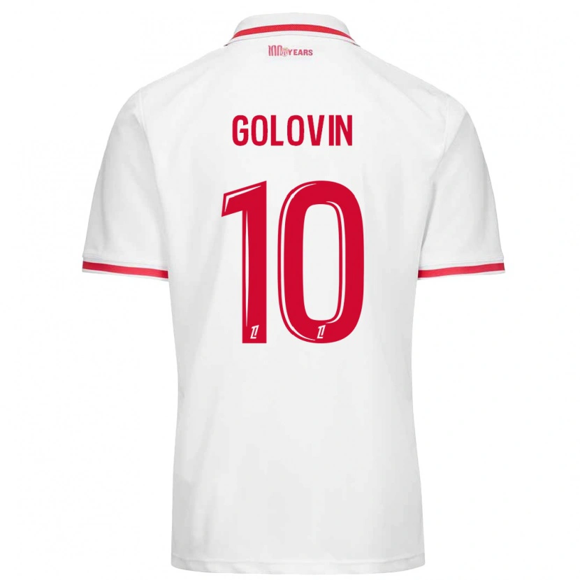 Danxen Dame Aleksandr Golovin #10 Hvit Rød Hjemmetrøye Drakt Trøye 2024/25 Skjorter T-Skjorte