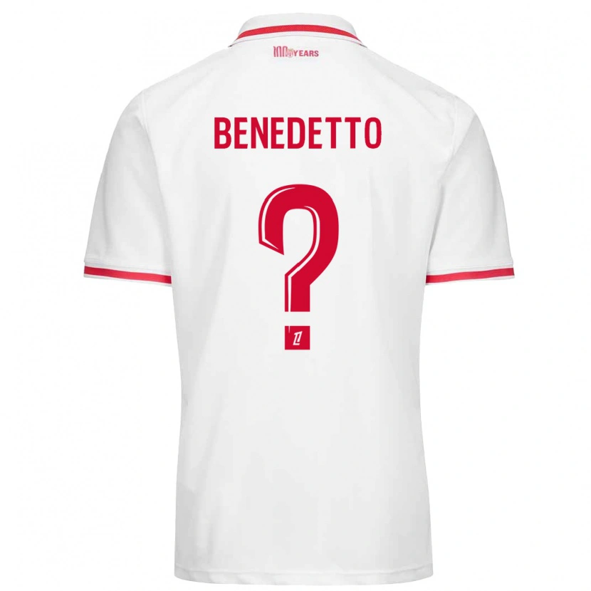 Danxen Dame Antéo Benedetto #0 Hvit Rød Hjemmetrøye Drakt Trøye 2024/25 Skjorter T-Skjorte