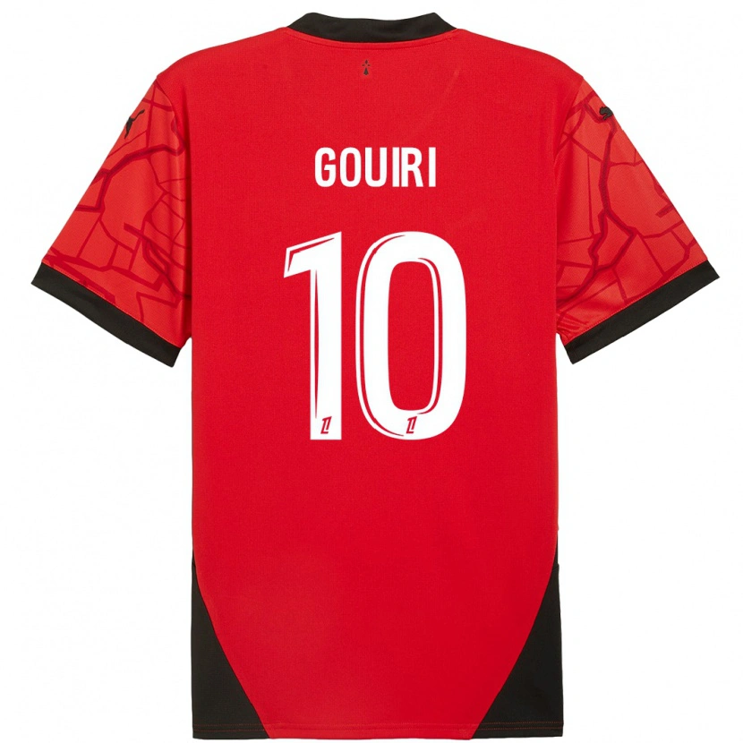 Danxen Dame Amine Gouiri #10 Rød Svart Hjemmetrøye Drakt Trøye 2024/25 Skjorter T-Skjorte