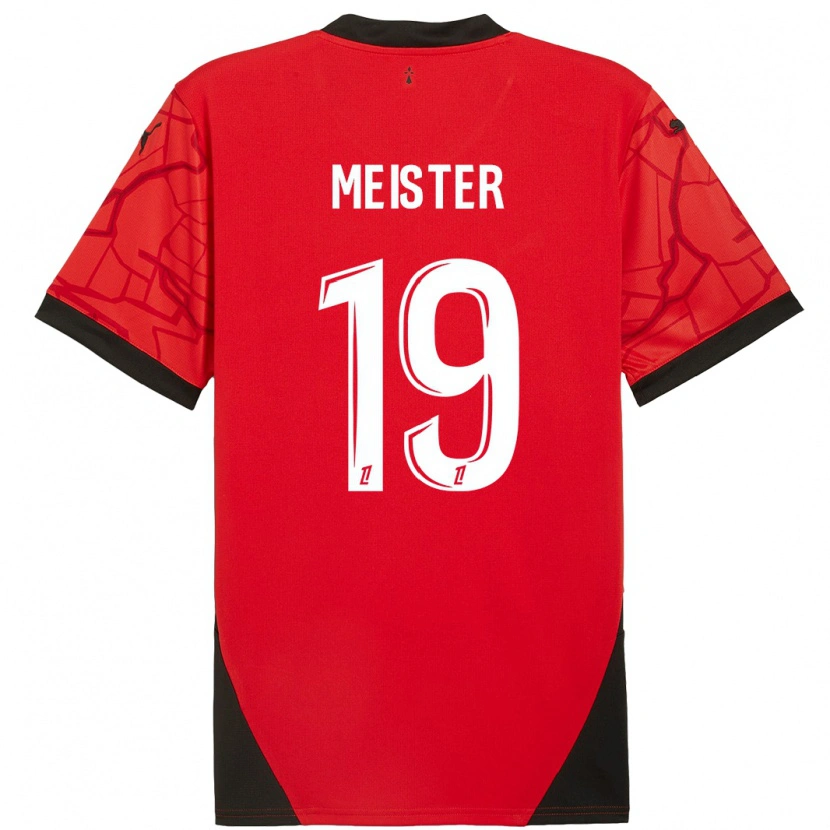 Danxen Dame Henrik Meister #19 Rød Svart Hjemmetrøye Drakt Trøye 2024/25 Skjorter T-Skjorte