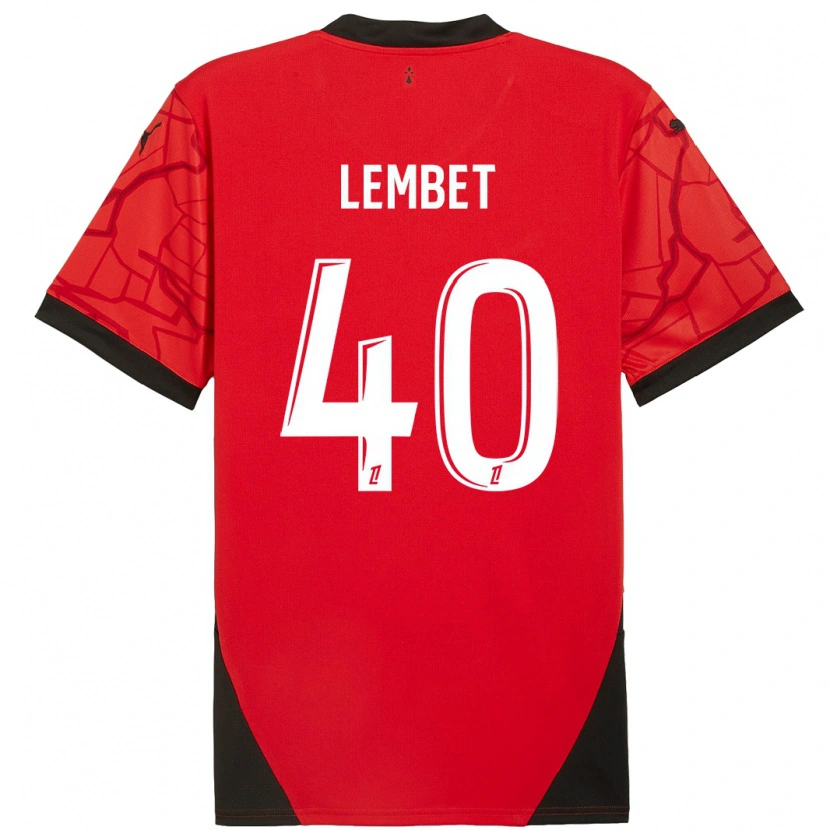 Danxen Dame Geoffrey Lembet #40 Rød Svart Hjemmetrøye Drakt Trøye 2024/25 Skjorter T-Skjorte