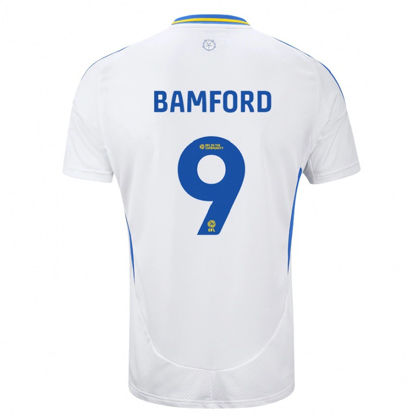 Danxen Dame Patrick Bamford #9 Hvit Blå Hjemmetrøye Drakt Trøye 2024/25 Skjorter T-Skjorte