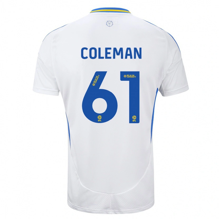 Danxen Dame Cian Coleman #61 Hvit Blå Hjemmetrøye Drakt Trøye 2024/25 Skjorter T-Skjorte