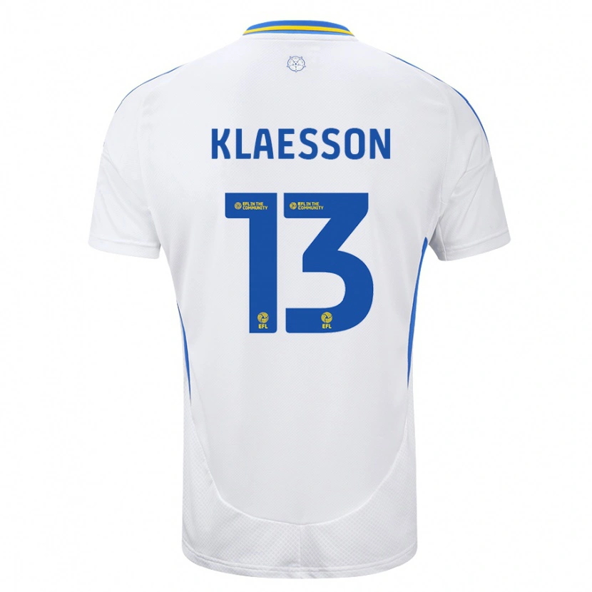Danxen Dame Kristoffer Klaesson #13 Hvit Blå Hjemmetrøye Drakt Trøye 2024/25 Skjorter T-Skjorte