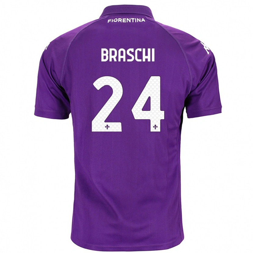 Danxen Dame Riccardo Braschi #24 Lilla Hjemmetrøye Drakt Trøye 2024/25 Skjorter T-Skjorte
