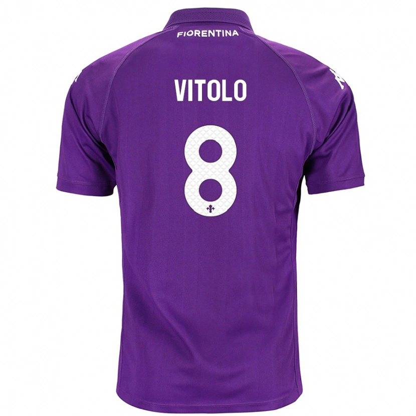 Danxen Dame Federico Vitolo #8 Lilla Hjemmetrøye Drakt Trøye 2024/25 Skjorter T-Skjorte