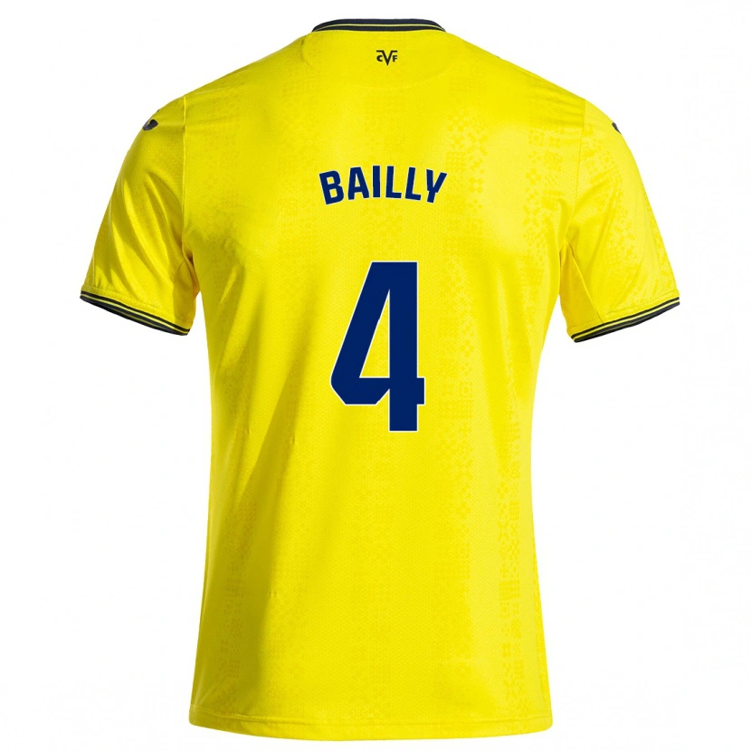 Danxen Dame Eric Bailly #4 Gul Svart Hjemmetrøye Drakt Trøye 2024/25 Skjorter T-Skjorte