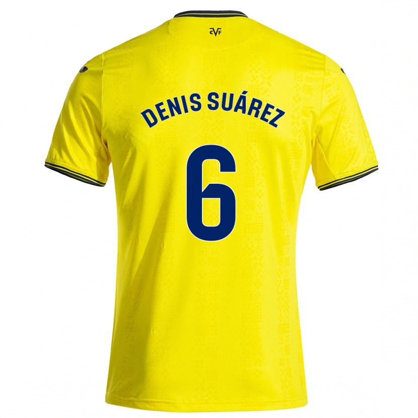 Danxen Dame Denis Suárez #6 Gul Svart Hjemmetrøye Drakt Trøye 2024/25 Skjorter T-Skjorte