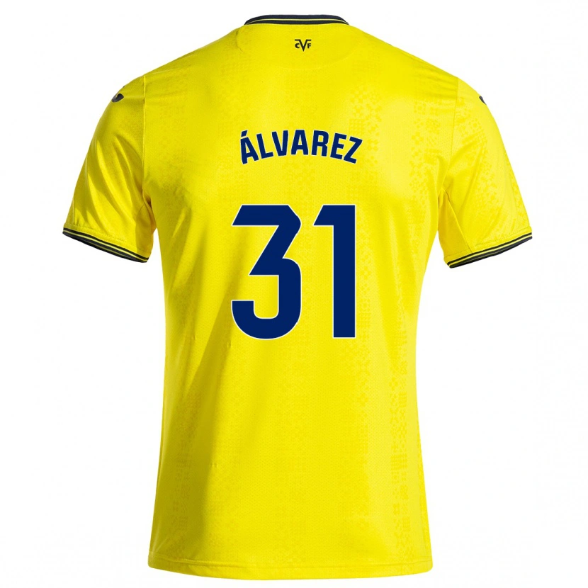 Danxen Dame Iker Álvarez #31 Gul Svart Hjemmetrøye Drakt Trøye 2024/25 Skjorter T-Skjorte