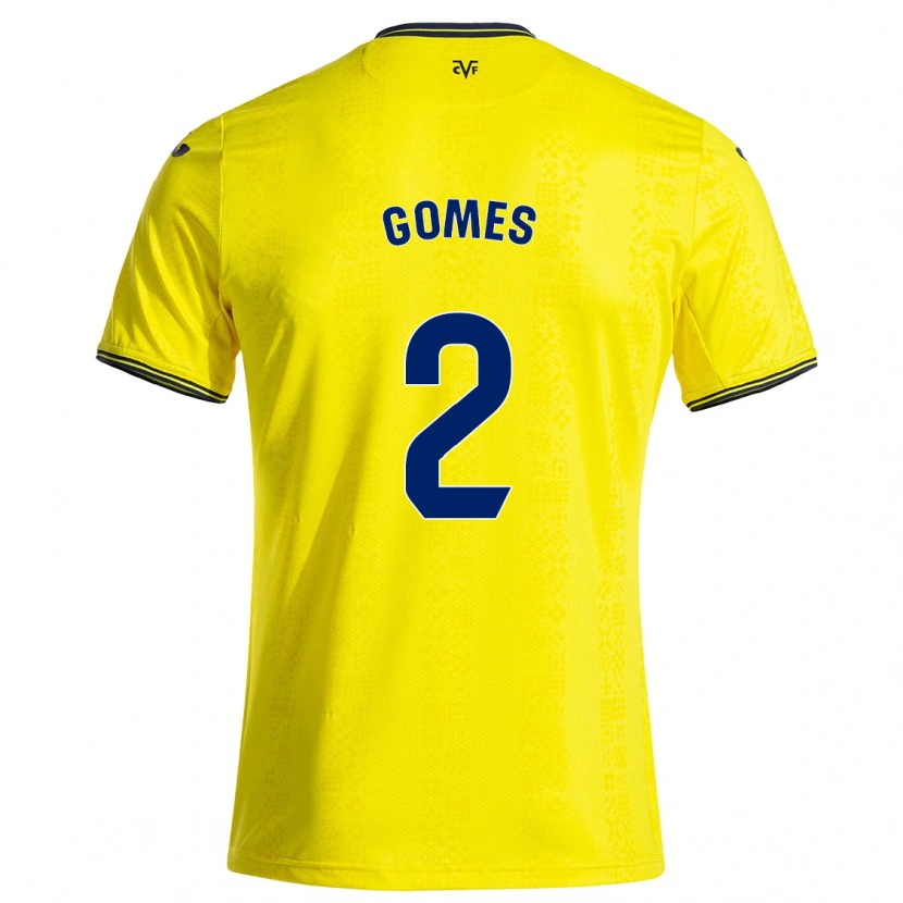 Danxen Dame Vique Gomes #2 Gul Svart Hjemmetrøye Drakt Trøye 2024/25 Skjorter T-Skjorte