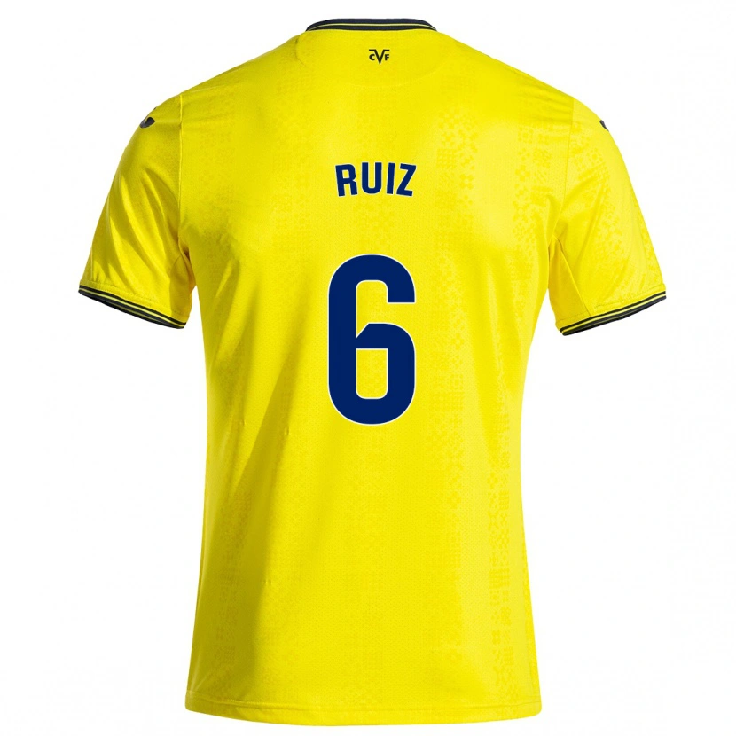 Danxen Dame Joan Ruiz #6 Gul Svart Hjemmetrøye Drakt Trøye 2024/25 Skjorter T-Skjorte