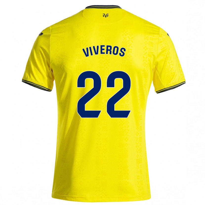 Danxen Dame Facundo Viveros #22 Gul Svart Hjemmetrøye Drakt Trøye 2024/25 Skjorter T-Skjorte