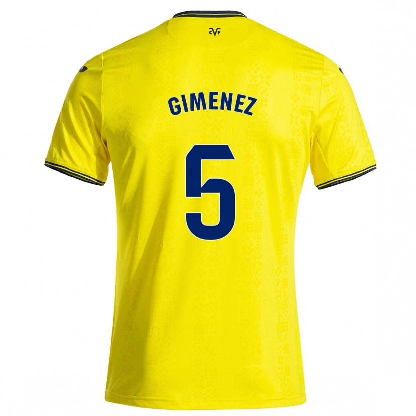 Danxen Dame Yenifer Giménez #5 Gul Svart Hjemmetrøye Drakt Trøye 2024/25 Skjorter T-Skjorte