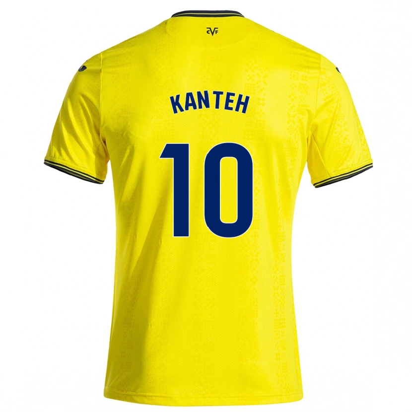 Danxen Dame Fatou Kanteh #10 Gul Svart Hjemmetrøye Drakt Trøye 2024/25 Skjorter T-Skjorte