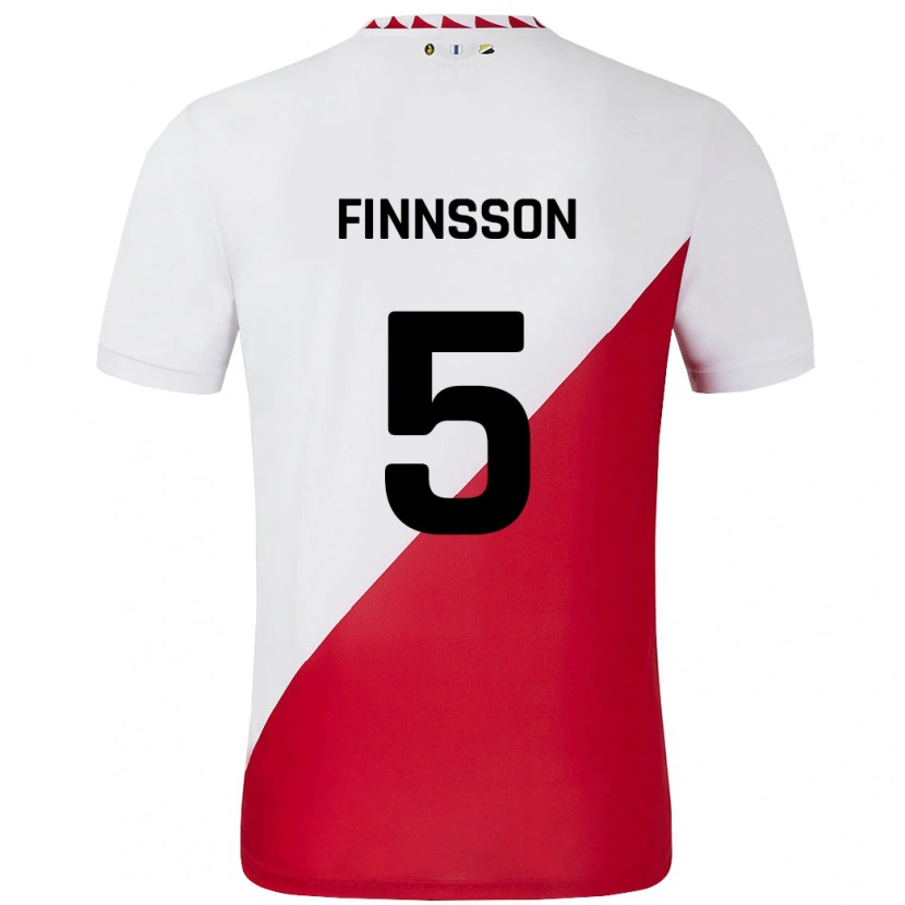 Danxen Dame Kolbeinn Finnsson #5 Hvit Rød Hjemmetrøye Drakt Trøye 2024/25 Skjorter T-Skjorte