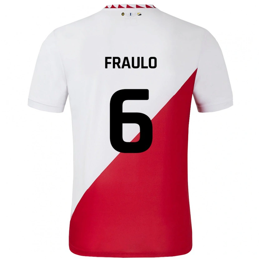 Danxen Dame Oscar Fraulo #6 Hvit Rød Hjemmetrøye Drakt Trøye 2024/25 Skjorter T-Skjorte