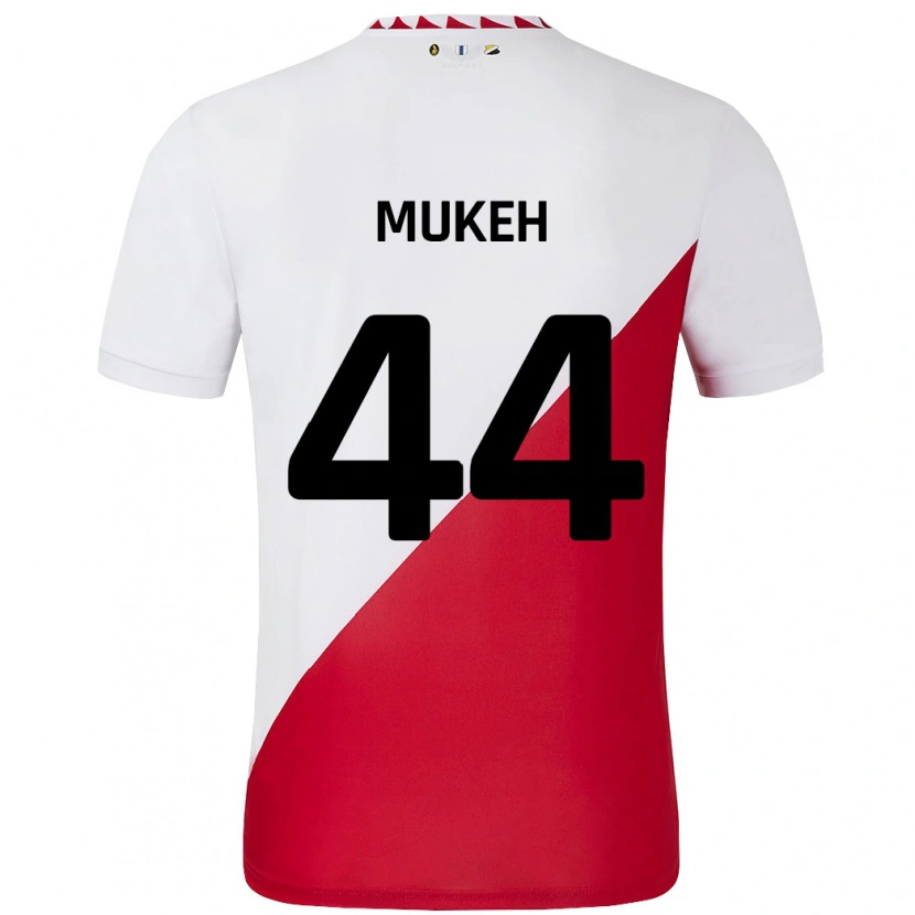 Danxen Dame Joshua Mukeh #44 Hvit Rød Hjemmetrøye Drakt Trøye 2024/25 Skjorter T-Skjorte
