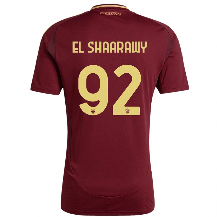 Danxen Dame Stephan El Shaarawy #92 Rødt Brunt Gull Hjemmetrøye Drakt Trøye 2024/25 Skjorter T-Skjorte