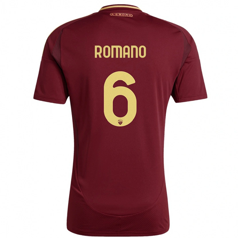 Danxen Dame Alessandro Romano #6 Rødt Brunt Gull Hjemmetrøye Drakt Trøye 2024/25 Skjorter T-Skjorte