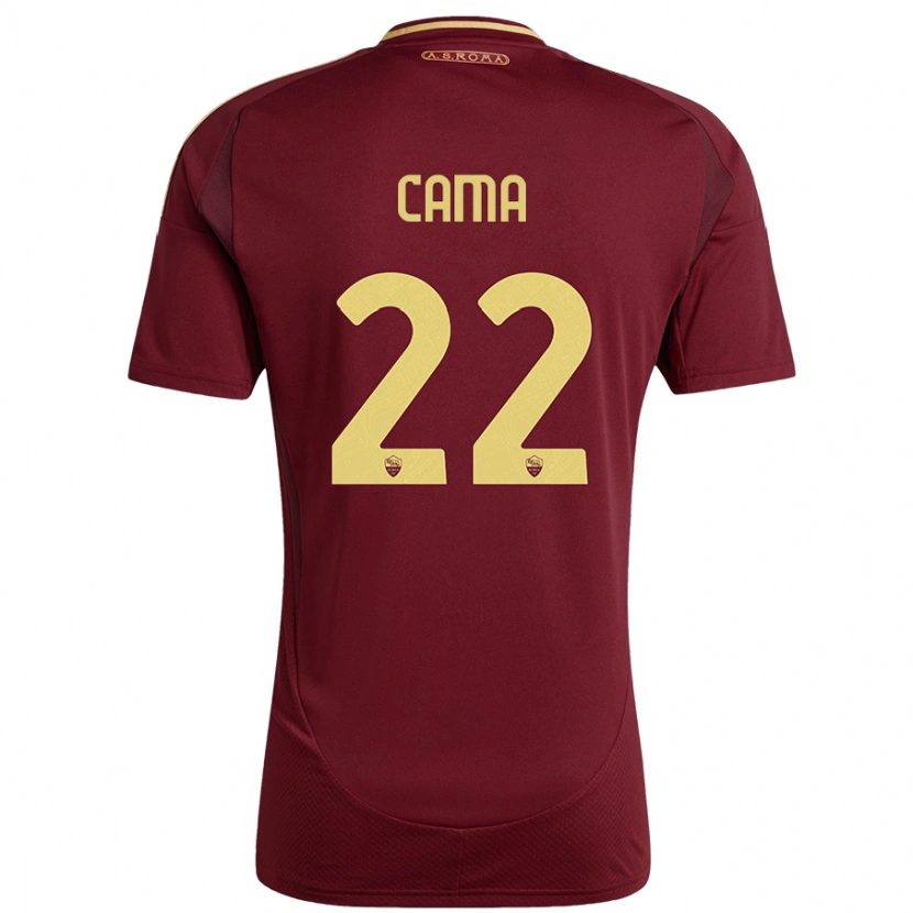 Danxen Dame Cristian Cama #22 Rødt Brunt Gull Hjemmetrøye Drakt Trøye 2024/25 Skjorter T-Skjorte