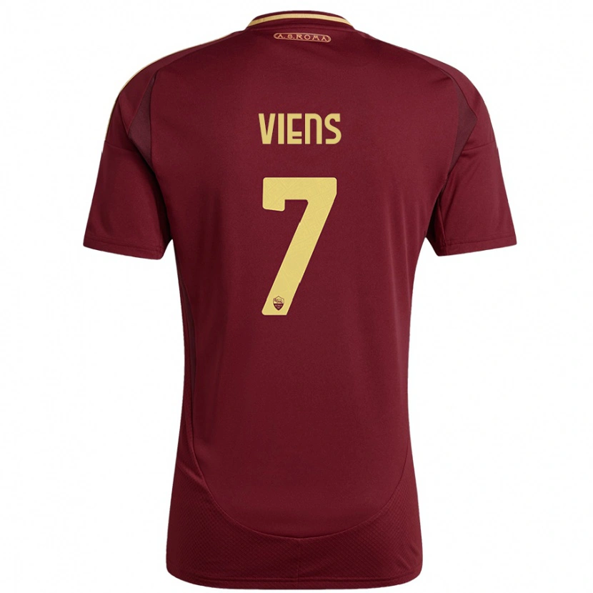 Danxen Dame Evelyne Viens #7 Rødt Brunt Gull Hjemmetrøye Drakt Trøye 2024/25 Skjorter T-Skjorte
