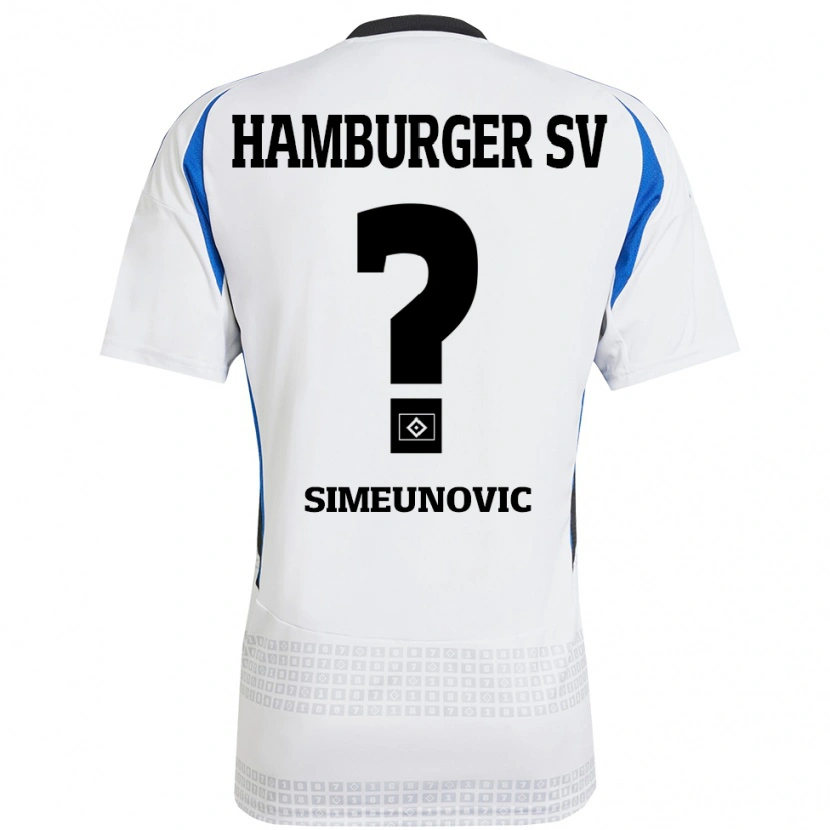 Danxen Dame Denis Simeunovic #0 Hvit Blå Hjemmetrøye Drakt Trøye 2024/25 Skjorter T-Skjorte