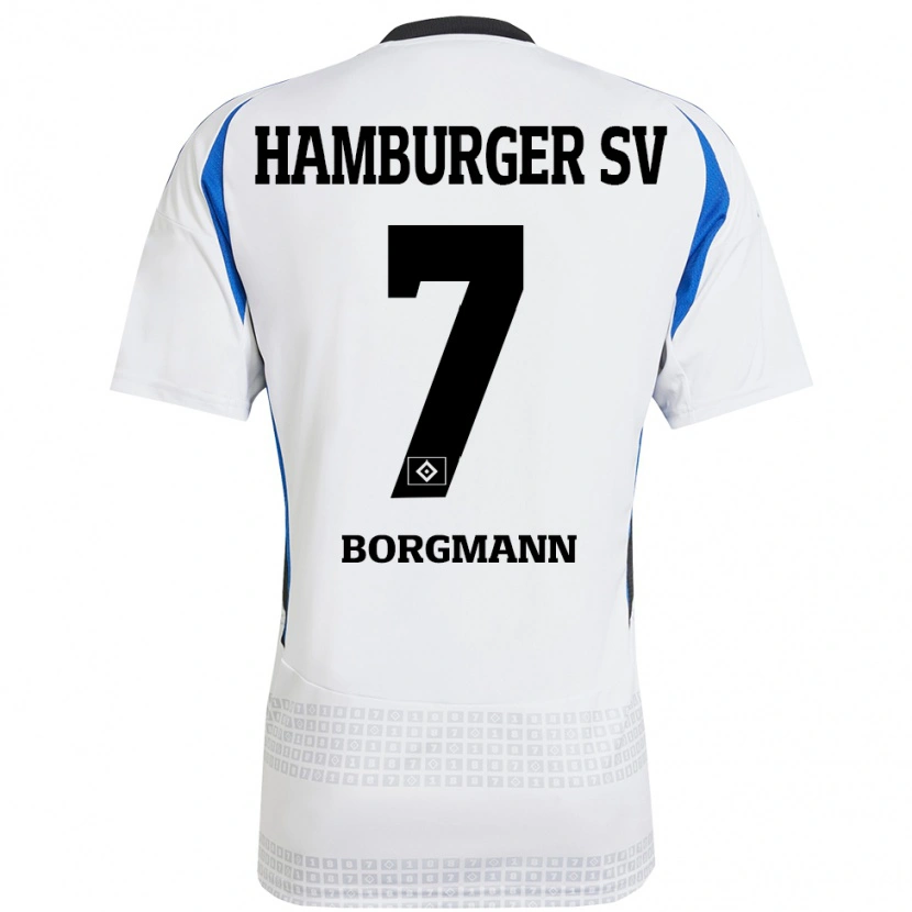 Danxen Dame Marcus Borgmann #7 Hvit Blå Hjemmetrøye Drakt Trøye 2024/25 Skjorter T-Skjorte