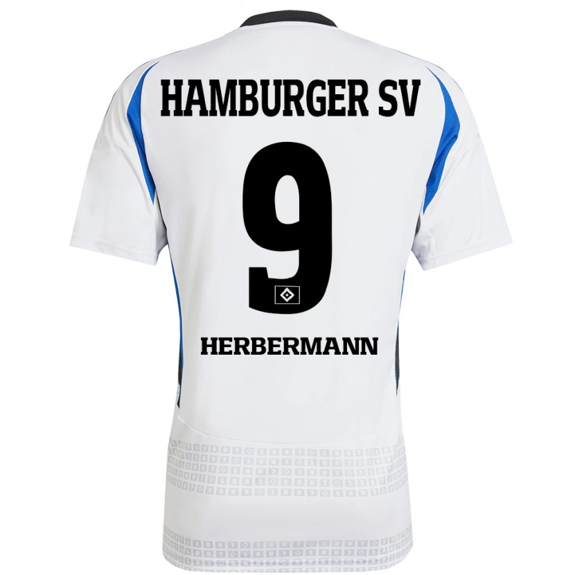 Danxen Dame Kevin Herbermann #9 Hvit Blå Hjemmetrøye Drakt Trøye 2024/25 Skjorter T-Skjorte