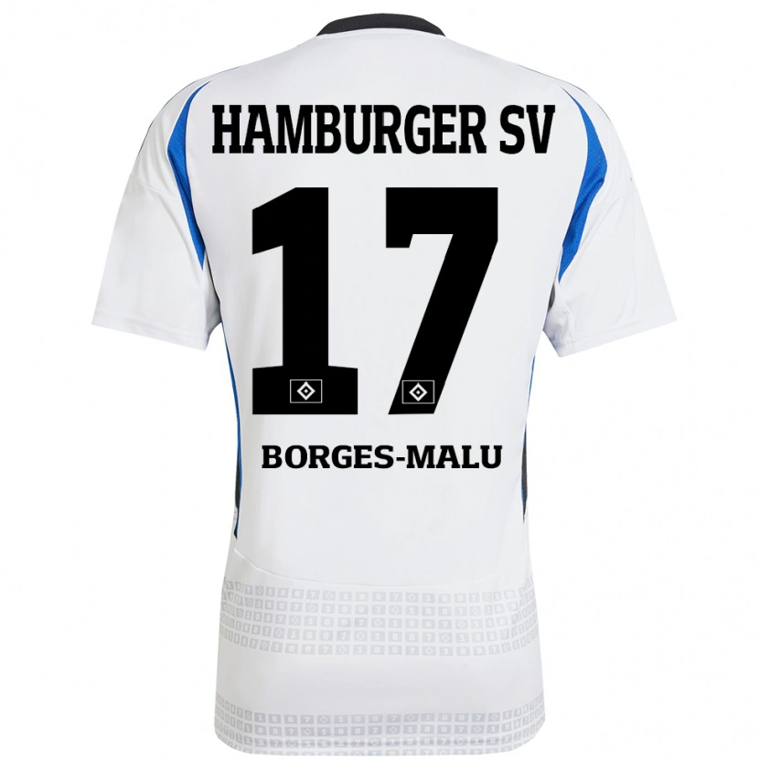 Danxen Dame Louis Borges-Malu #17 Hvit Blå Hjemmetrøye Drakt Trøye 2024/25 Skjorter T-Skjorte
