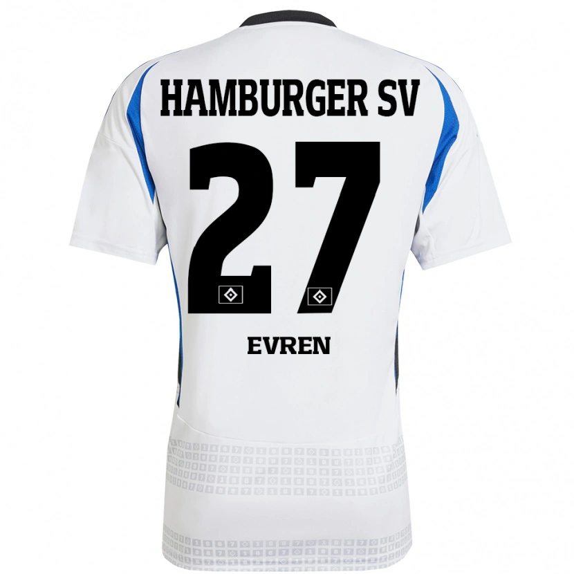 Danxen Dame Batuhan Evren #27 Hvit Blå Hjemmetrøye Drakt Trøye 2024/25 Skjorter T-Skjorte