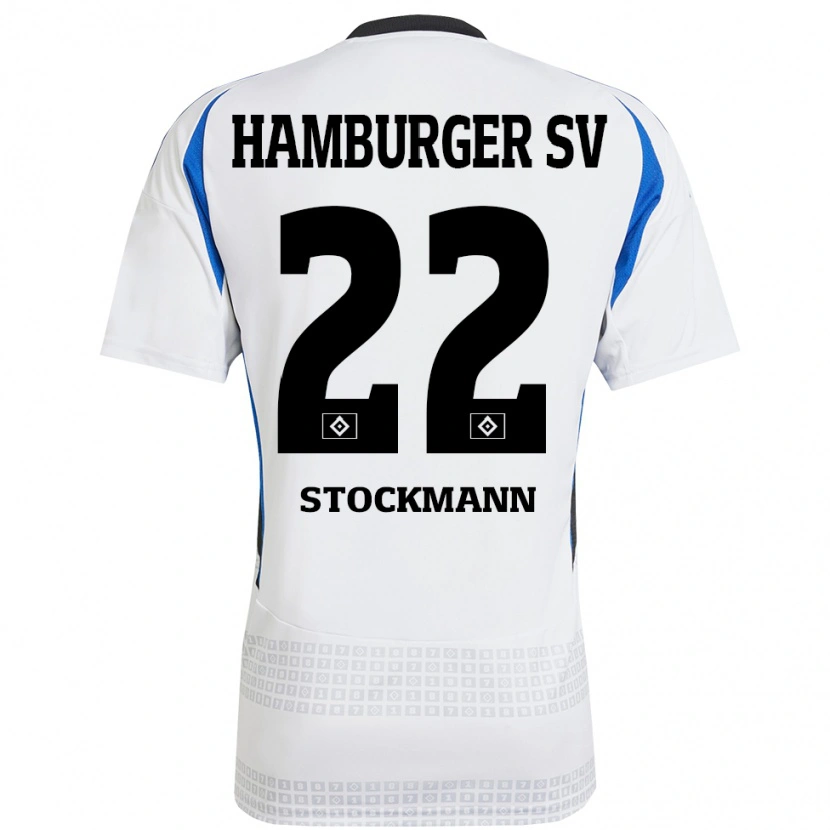 Danxen Dame Sarah Stöckmann #22 Hvit Blå Hjemmetrøye Drakt Trøye 2024/25 Skjorter T-Skjorte