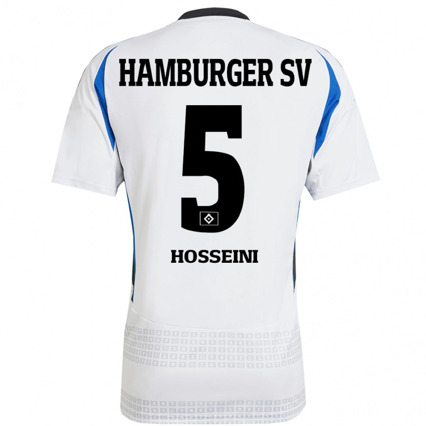 Danxen Dame Reza Hosseini #5 Hvit Blå Hjemmetrøye Drakt Trøye 2024/25 Skjorter T-Skjorte