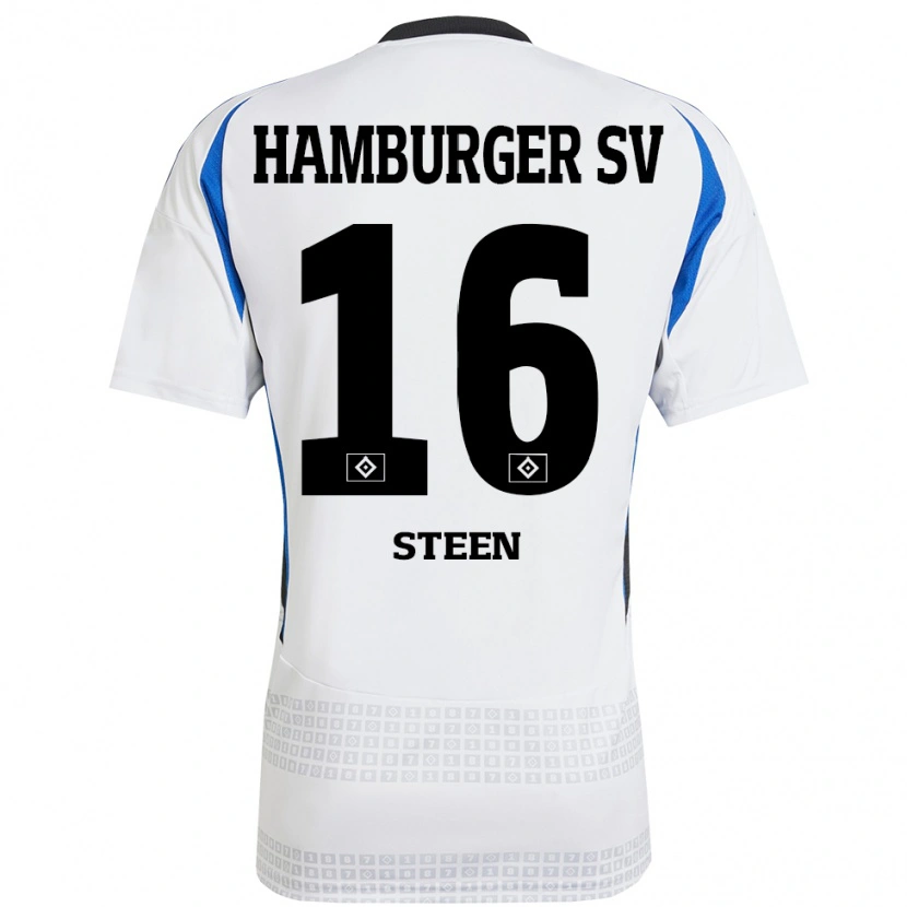 Danxen Dame Maya Steen #16 Hvit Blå Hjemmetrøye Drakt Trøye 2024/25 Skjorter T-Skjorte