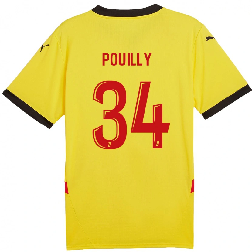 Danxen Dame Tom Pouilly #34 Gul Rød Hjemmetrøye Drakt Trøye 2024/25 Skjorter T-Skjorte